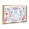 Stupell Industries Se Felices Mariposas Florales Framed Floater Canvas Wall Art